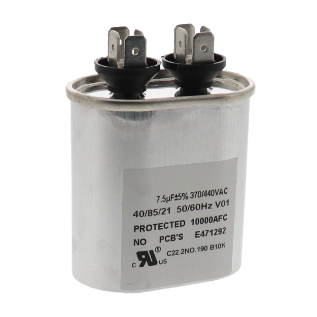 Picture of Oval 7.5Uf Dual Voltage Capacitor